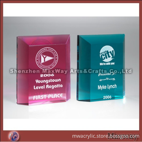 Red and Green Retangle High Grade Acrylic Awards